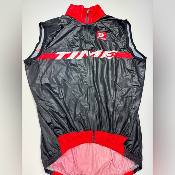 Squadra Wind Cycling Vest Sram Time Sport Pedal Team Black USA MADE 1740 Zip L - Picture 3 of 16